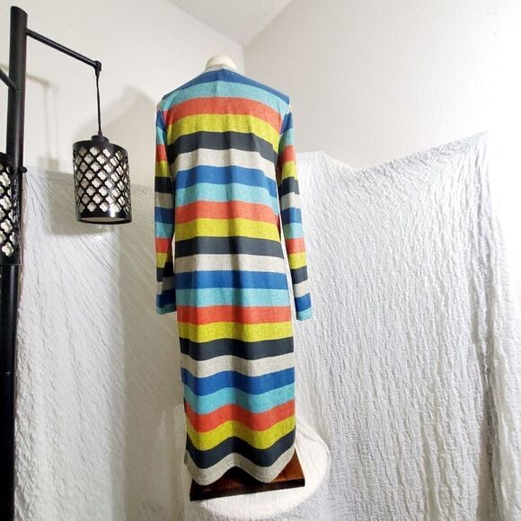 Grace & Emma NWOT Multi-colored Striped Cardigan Duster Size Small - Picture 5 of 10